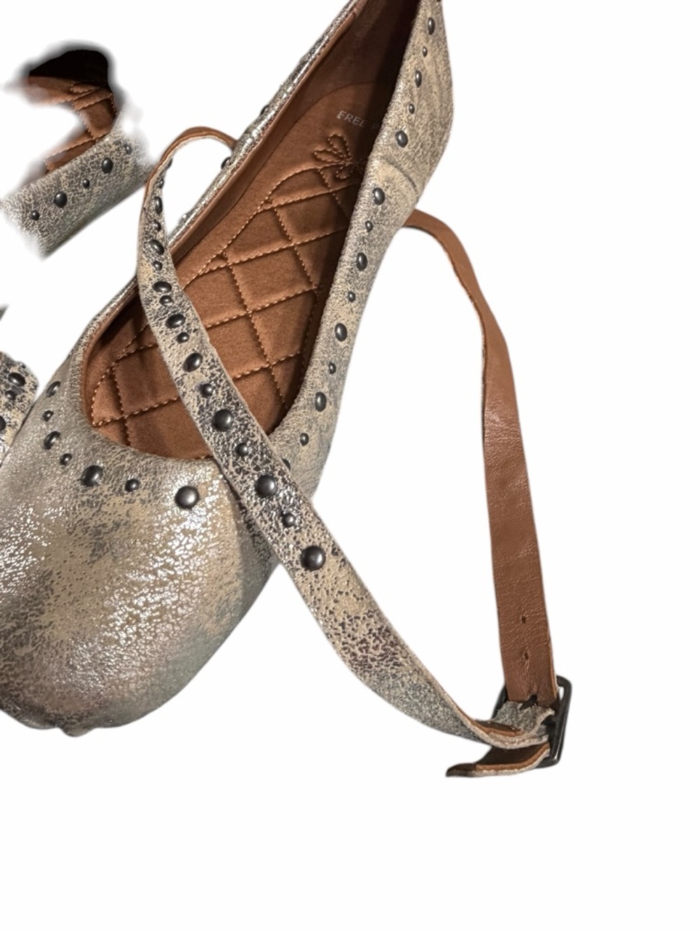 Free People Silver Metallic Studded Ballet Flats - Picture 12 of 13